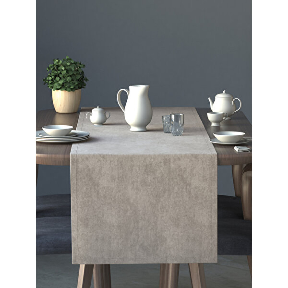 Perle Kadife Dokulu Taş Rengi Daily Series Runner 40 x 140 - 40 x 140 cm Masa Örtüsü Fiyatı
