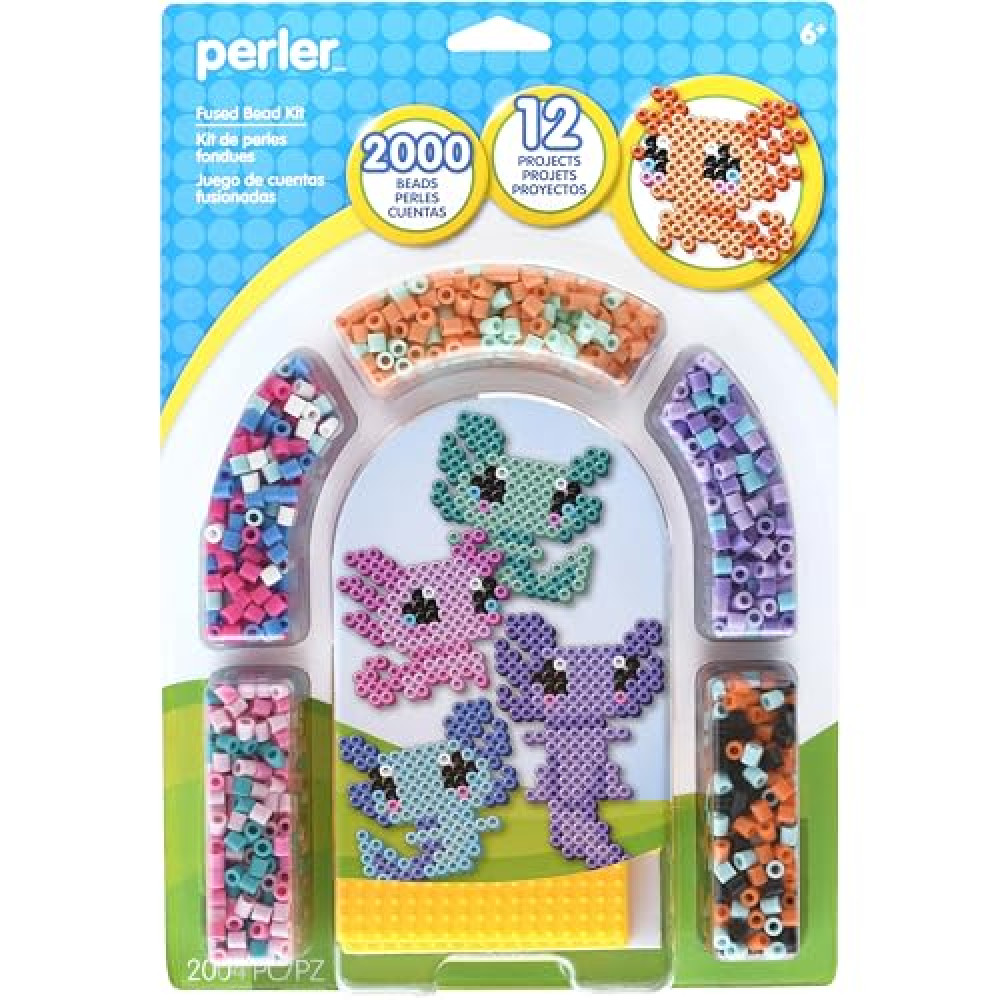 Perler 80-63145 Axolotl Fused Bead Craft Activity Kit, Multicolor, 2004 Pieces