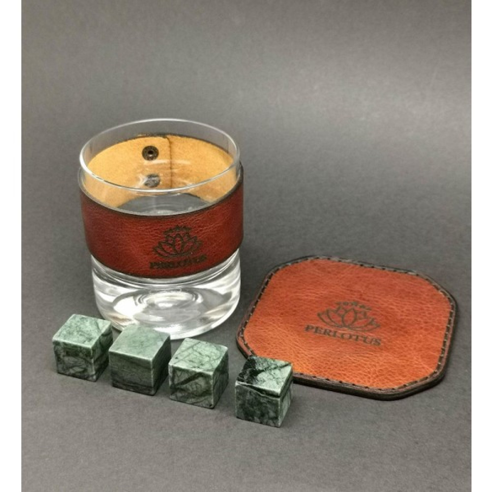 Perlotus Viski Taşlı Premium Deri Viski Bardağı ve Bardak Altlığı Üçlü Set Fincan / Bardak / Kahve Takımı Fiyatı
