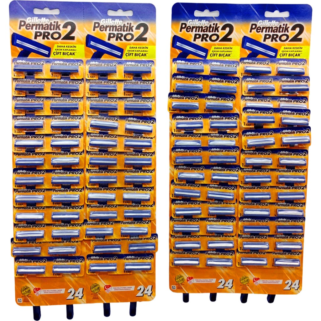Permatik Pro 2 Çift Bıçaklı Saplı Jilet 96 Parça (4738) Tıraş Bıçağı ve Yedekleri Fiyatı