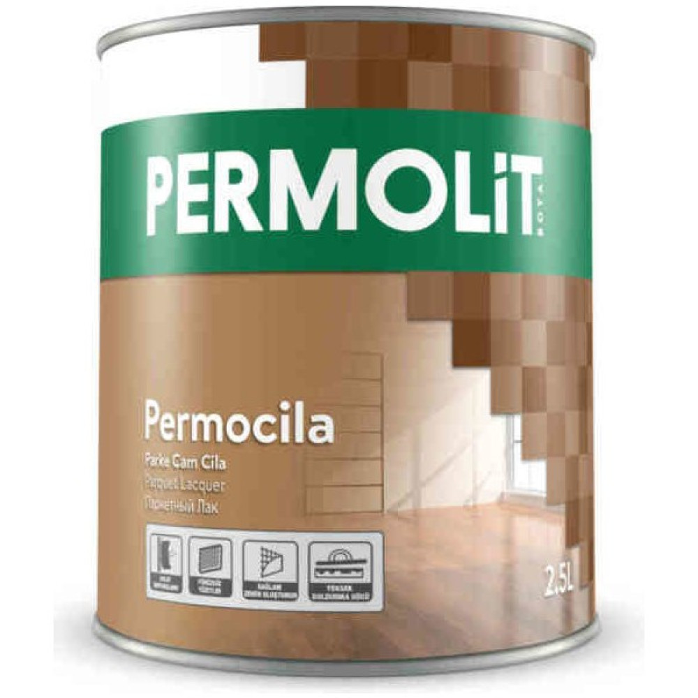 Permolit Permocila Parke Cam Cila (Parlak) - 2,5 Lt - Şeffaf Boya Malzemeleri Fiyatı