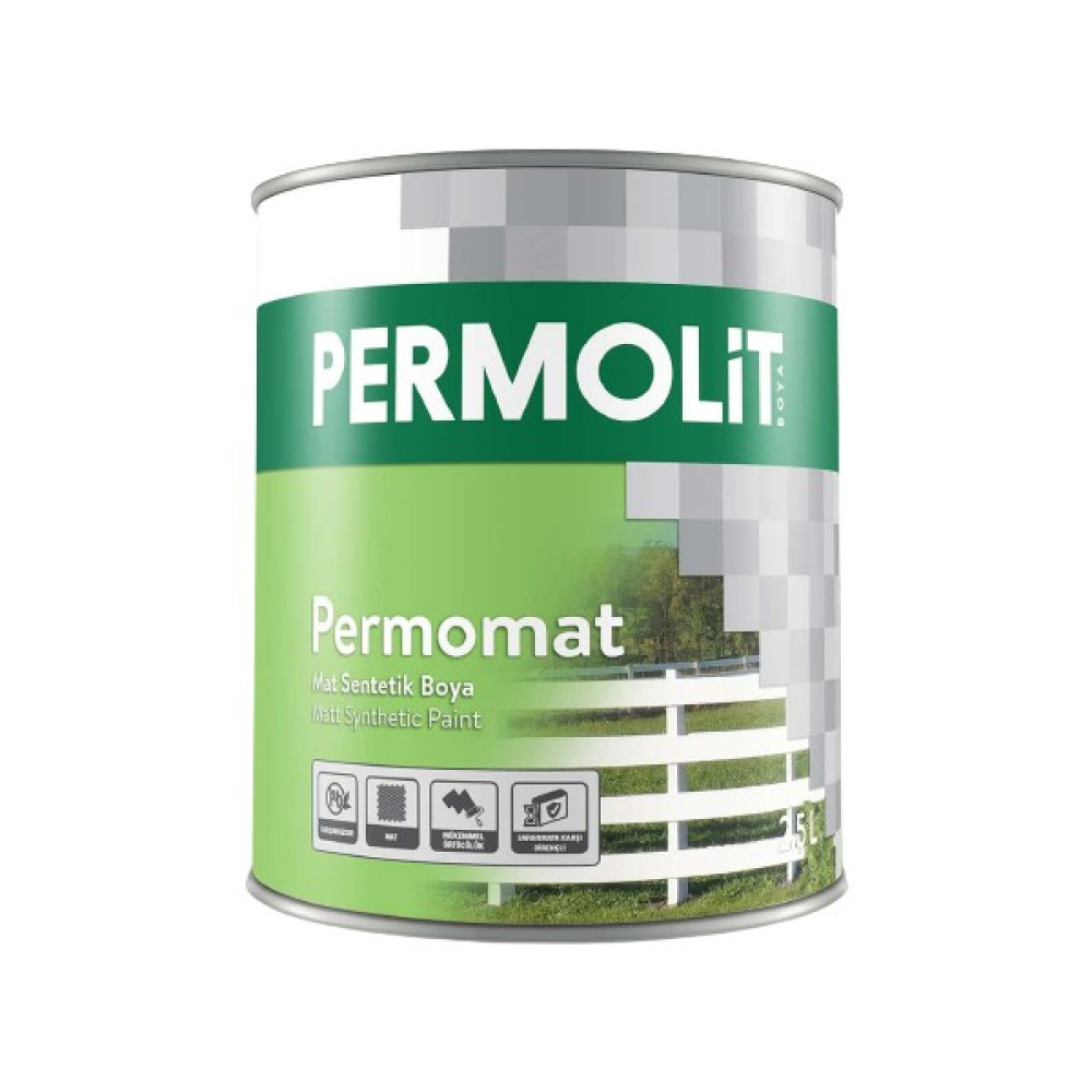 Permolit Permomat Mat Sentetik Boya Siyah 2,5 L Boya Malzemeleri Fiyatı