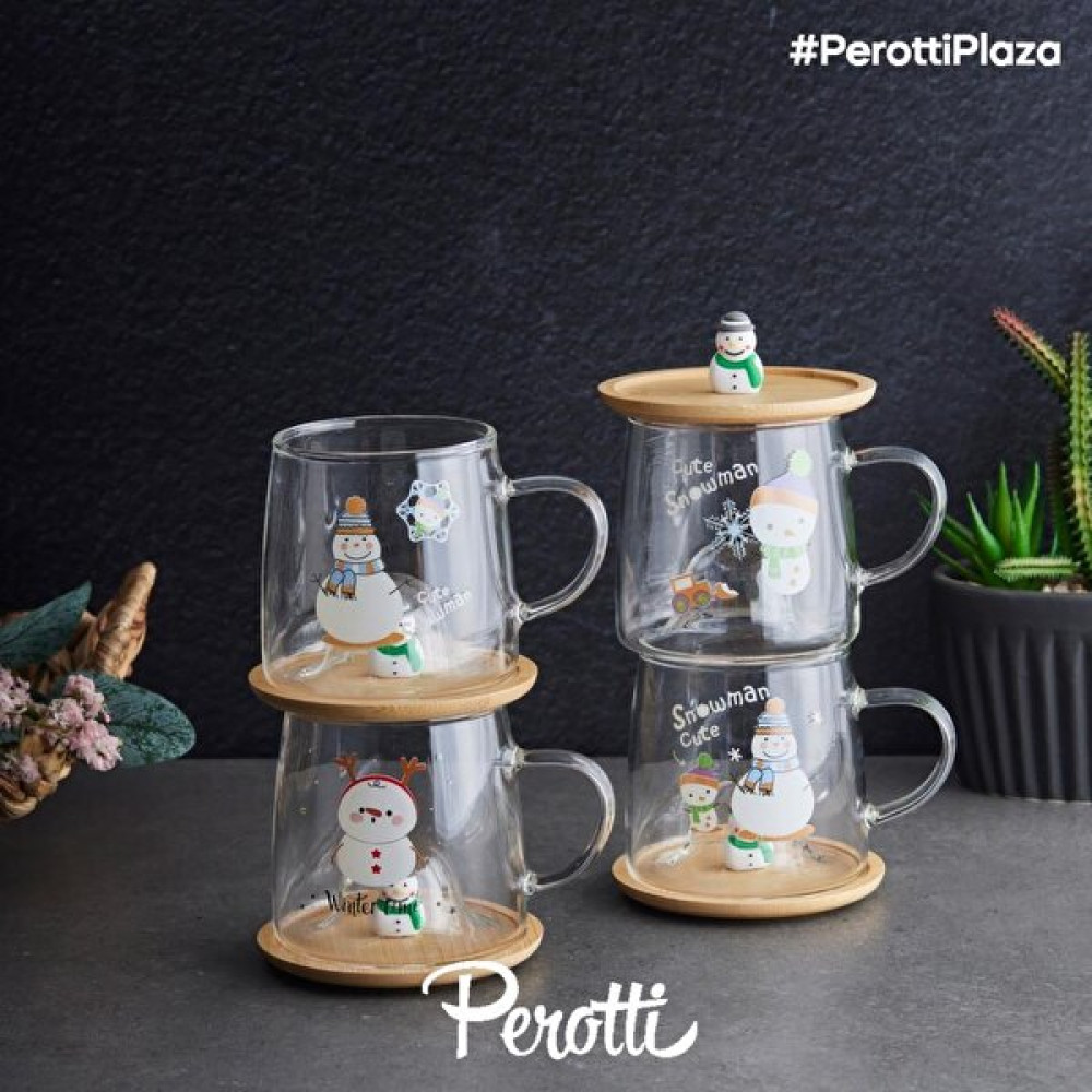Perotti Felix Bambu Kapaklı Cam Kupa Snowman Green Fincan / Bardak / Kahve Takımı Fiyatı