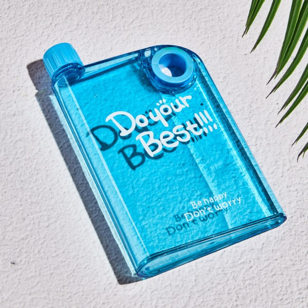 Perottle By Perotti Mona Shinny A5 380ML Bottle Motivasyonel Su Matara Notebook Sporcu Suluk Su Şişesi Halka - Açık Mavi Suluk Fiyatı
