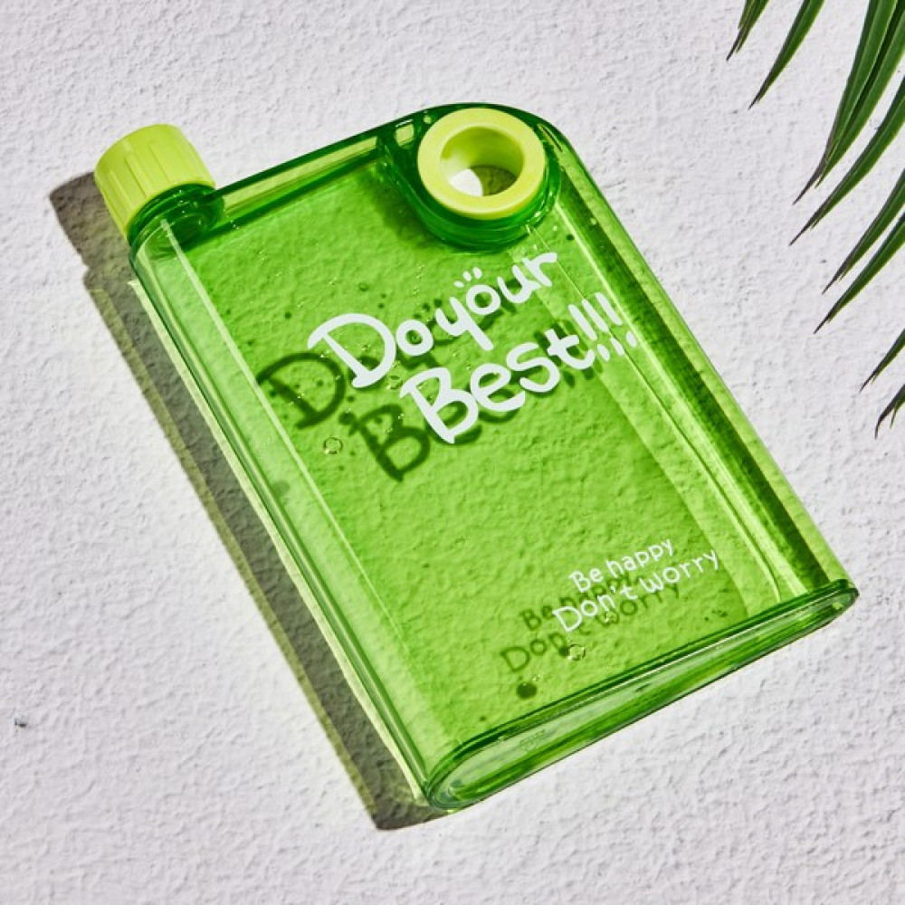 Perottle By Perotti Mona Shinny A5 380ML Bottle Motivasyonel Su Matara Notebook Sporcu Suluk Su Şişesi Halka - Yeşil Suluk Fiyatı