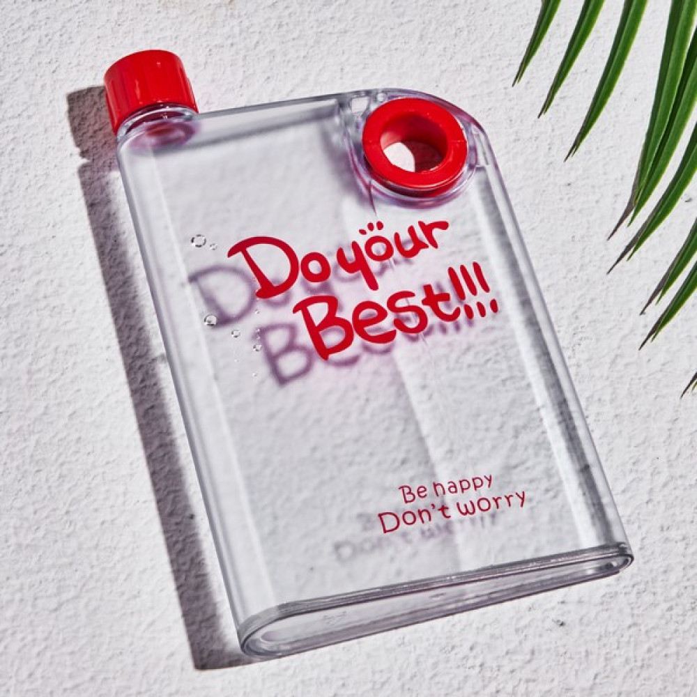 Perottle Mona Matt A5 380ML Bottle Motivasyonel Su Matara Notebook Sporcu Suluk Su Şişesi Halka - Kırmızı Suluk Fiyatı