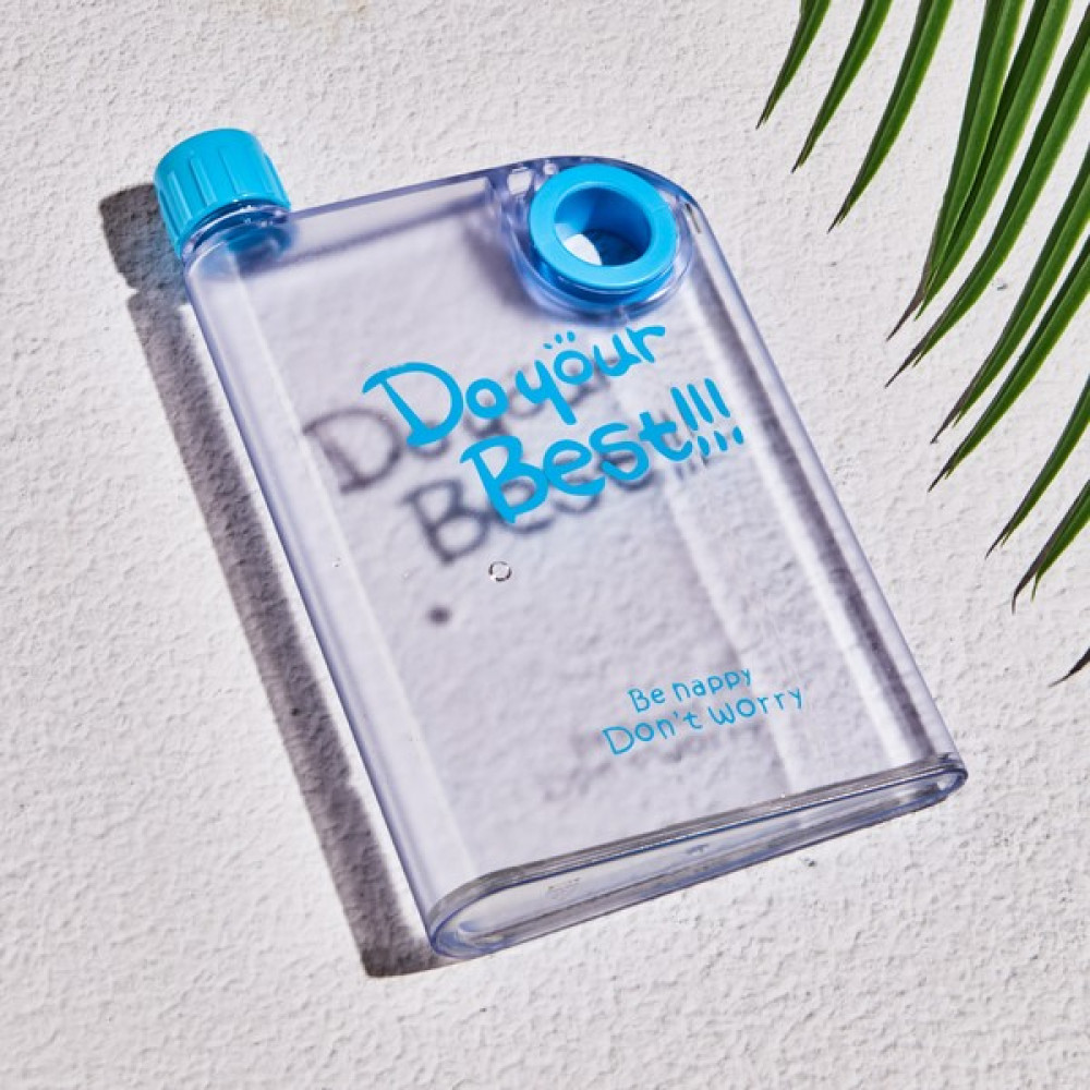 Perottle Mona Matt A5 380ML Bottle Motivasyonel Su Matara Notebook Sporcu Suluk Su Şişesi Halka - Mavi Suluk Fiyatı