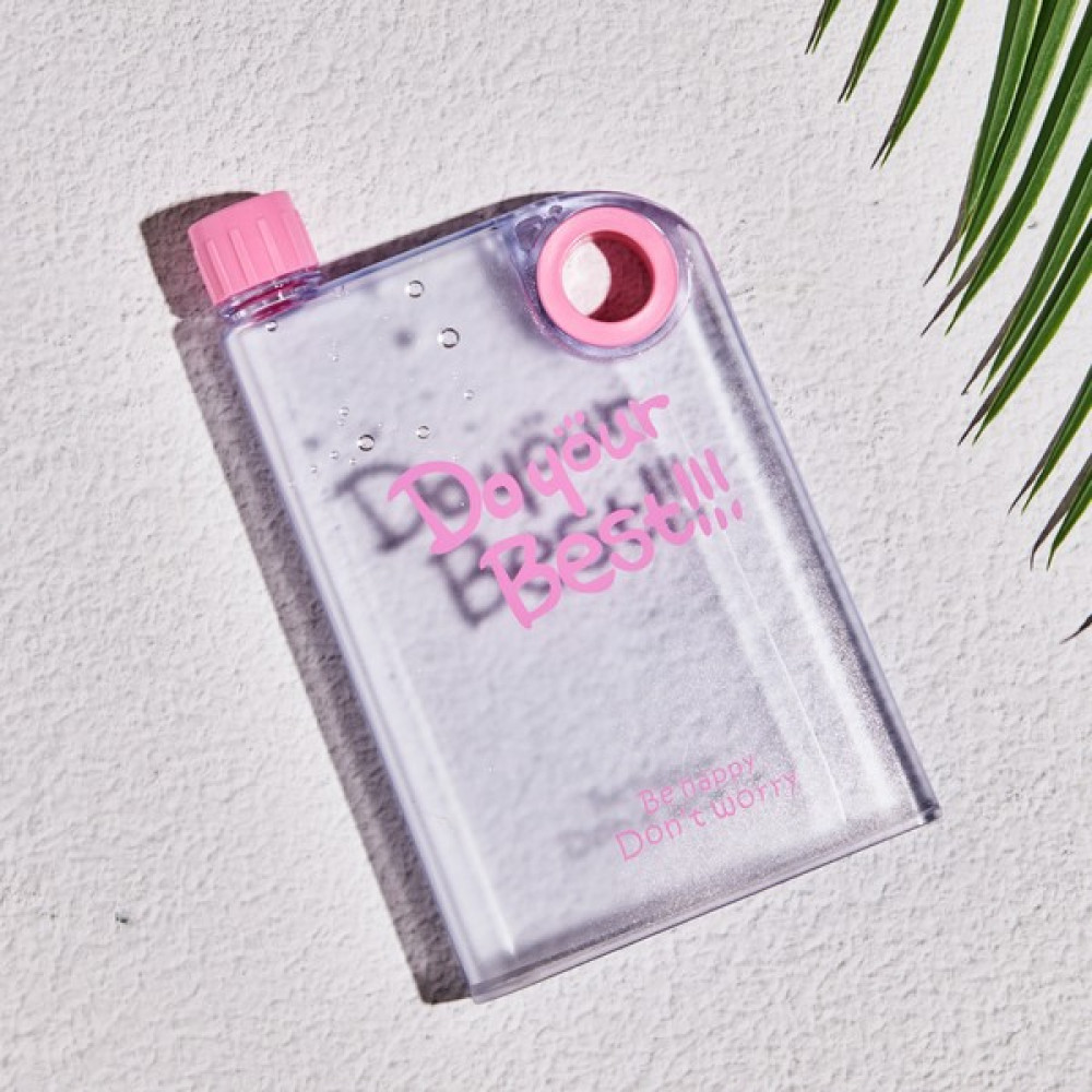 Perottle Mona Matt A5 380ML Bottle Motivasyonel Su Matara Notebook Sporcu Suluk Su Şişesi Halka - Pembe Suluk Fiyatı