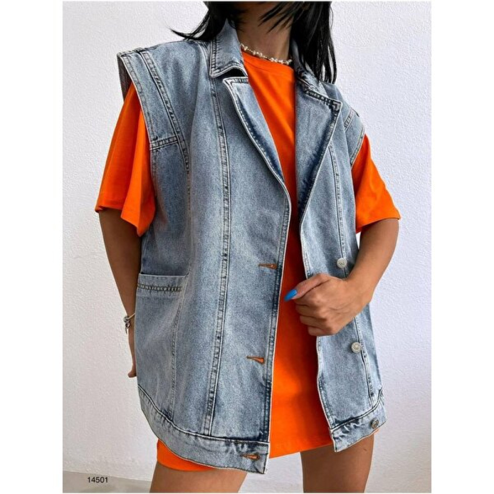 Perryes Kadın Antrasit Yan Cep Detaylı %100 Pamuk Denim Yelek Ceket Erkek Yelek Fiyatı