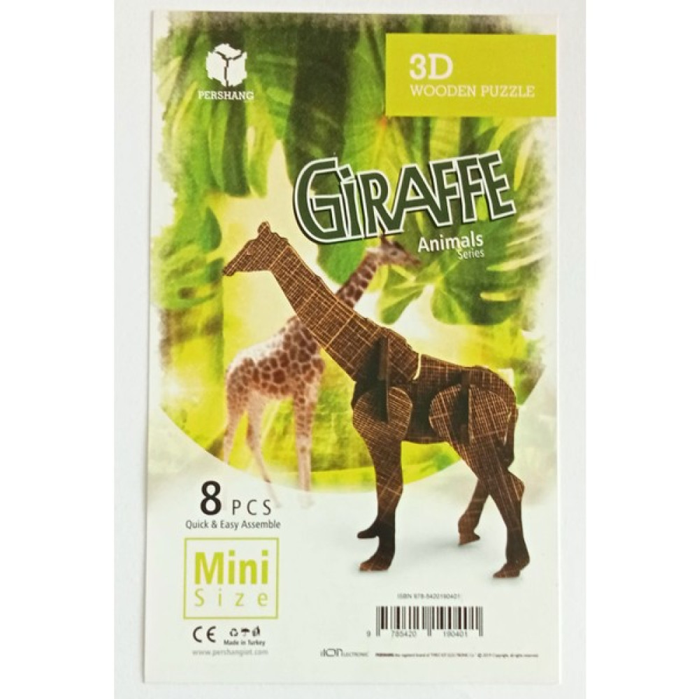 Pershang Zürafa 8 Parça Mini Ahşap Puzzle Giraffe Pazıl Oto Boyaları Fiyatı