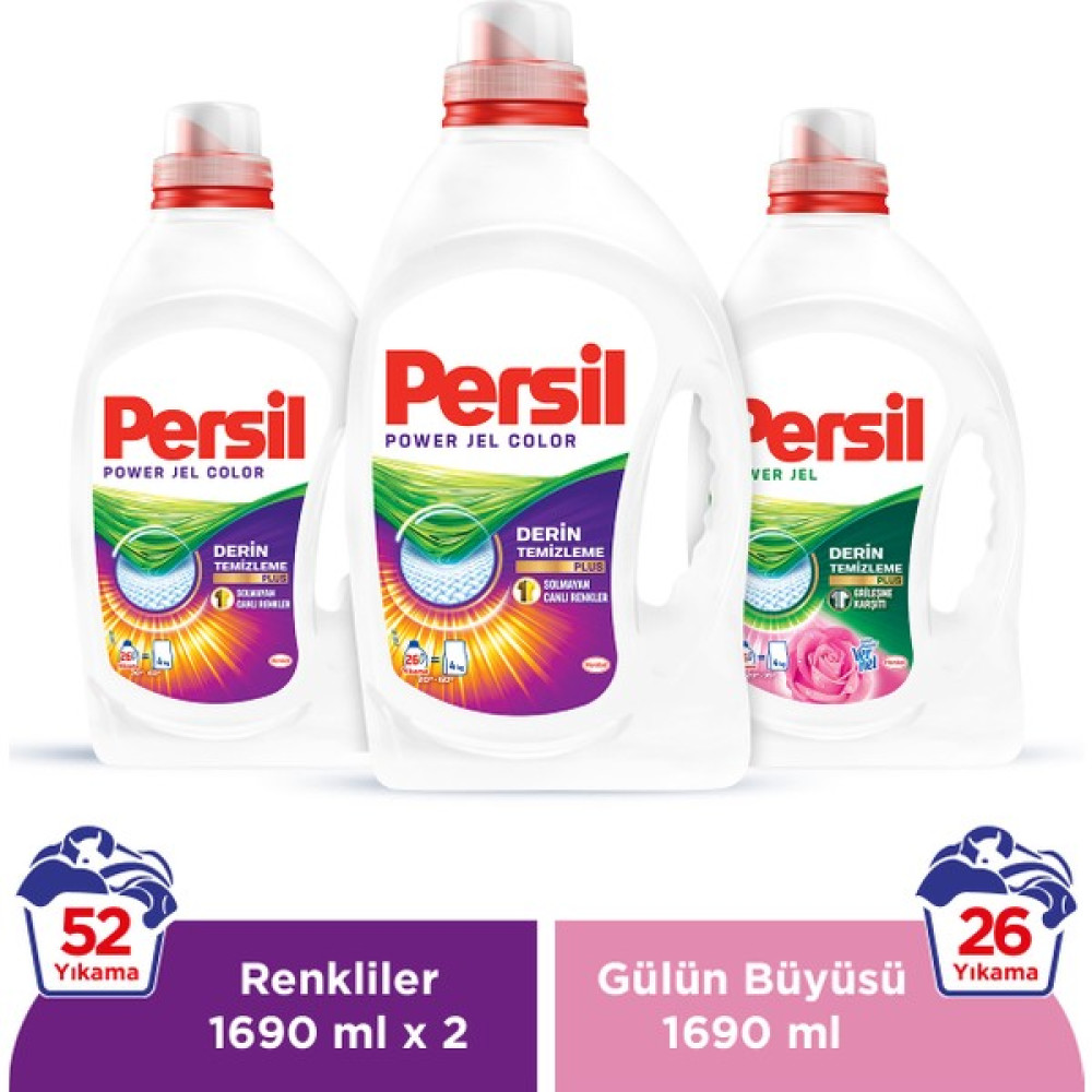 Persil Gülün Büyüsü Sıvı Çamaşır Deterjanı 26 Yıkama + Persil Color Jel Deterjan 26 yıkama x 2 adet Çamaşır Deterjanı Fiyatı