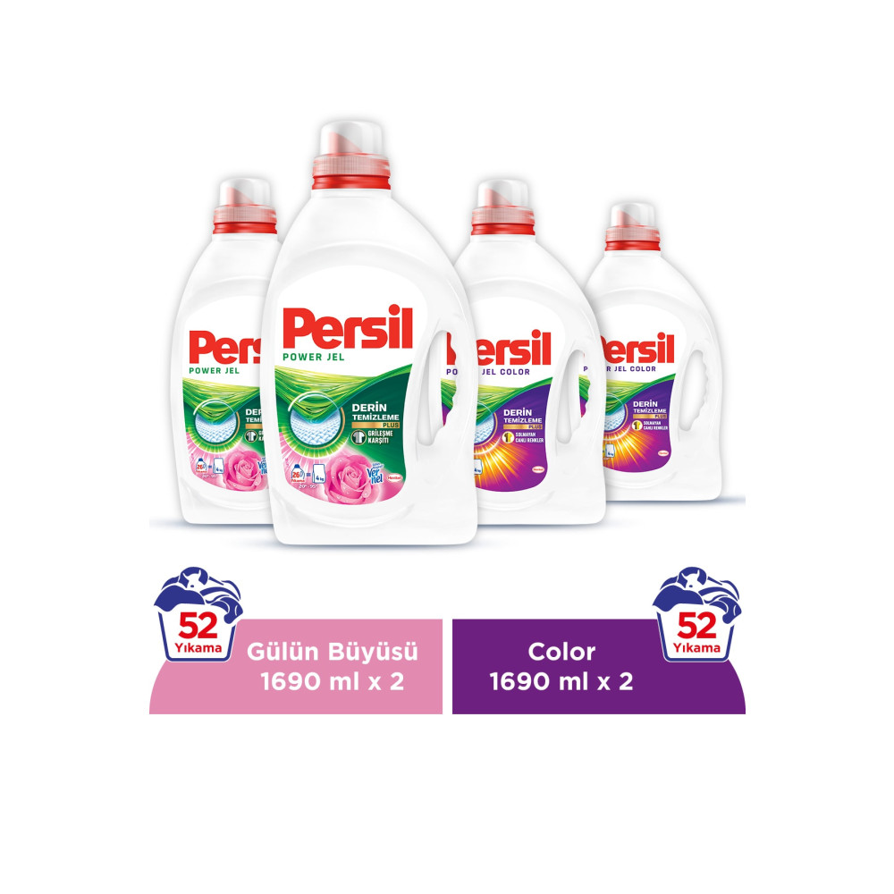 Persil Sıvı Çamaşır Deterjanı 4 x 26 WL 2 Gülün Büyüsü + 2 Color (104 Yıkama) Çamaşır Deterjanı Fiyatı