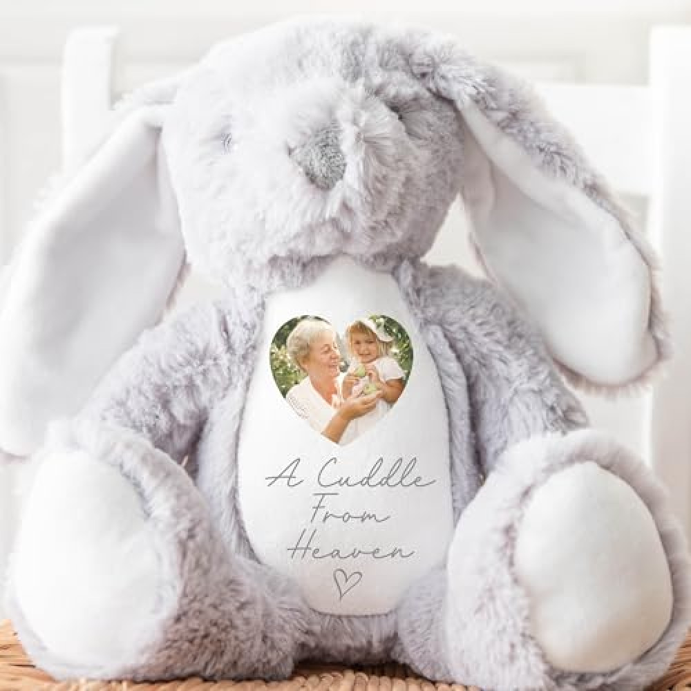 Personalised Memory Teddy | In Memory Gift, Memorial Keepsake Present | Memorial Photo Gift, Bereavement Gift | Memory Teddy Bear, Sympathy | A Cuddle From Heaven