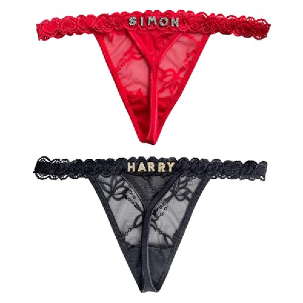 Personalised Thong - Personalised Name Thong, Custom Name thong, Custom Underwear for Her, Custom G String, Name G String