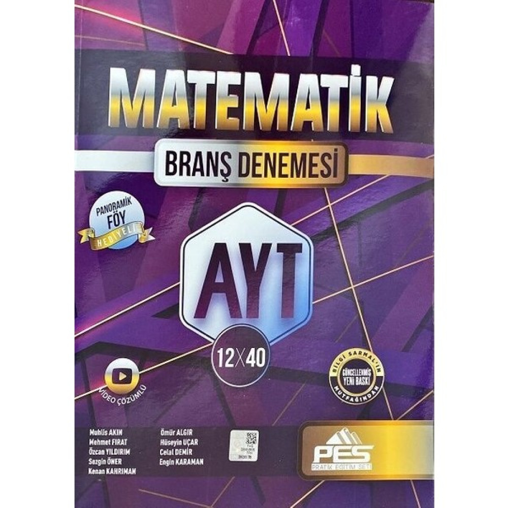 PES Yayınları AYT Matematik 12 x 40 Denemeleri Kaynak Kitapları Fiyatı
