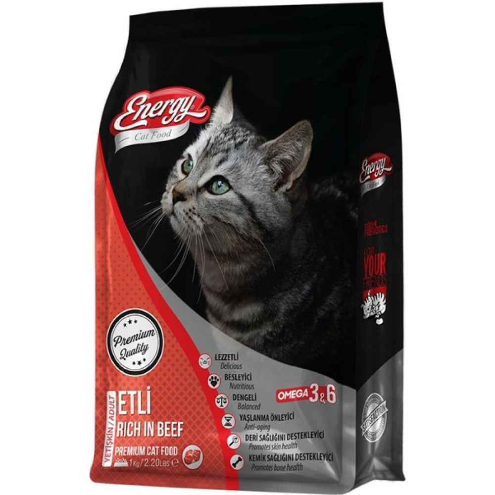 Pet Food Energy 1 kg Sığır Etli Yetişkin Kedi Maması Evcil Hayvan Ürünleri Fiyatı