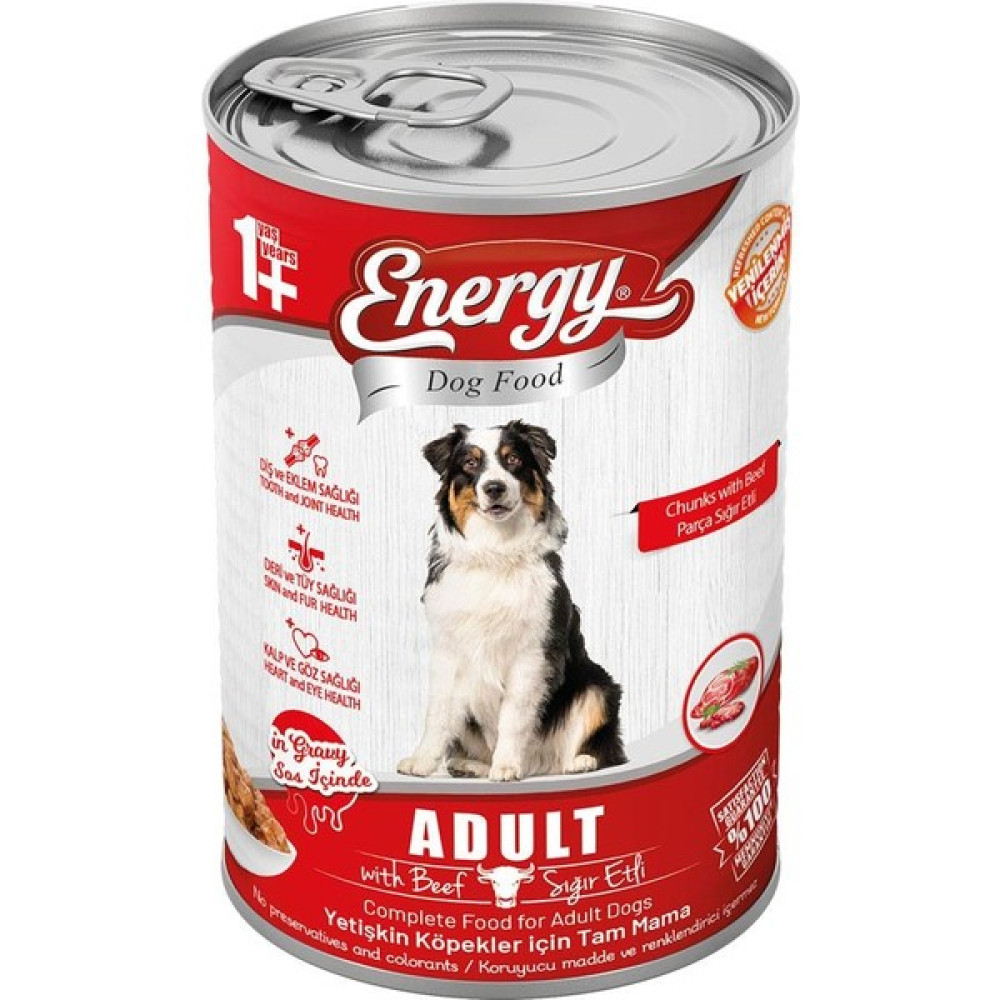 Pet Food Energy 400 gr Sığır Etli Yetişkin Yaş Konserve Köpek Maması Evcil Hayvan Ürünleri Fiyatı