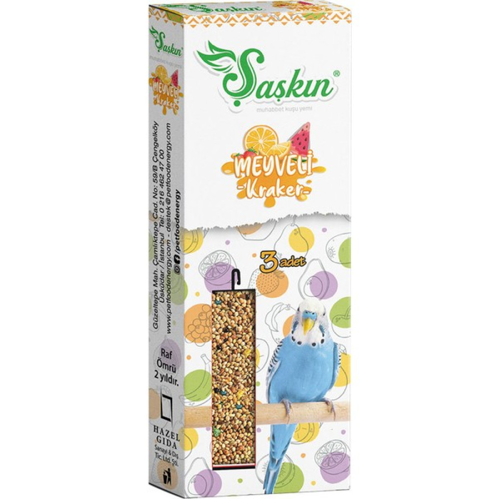 Pet Food Energy Şaşkın 3'lü Meyveli Muhabbet Kuşu Krakeri Evcil Hayvan Ürünleri Fiyatı