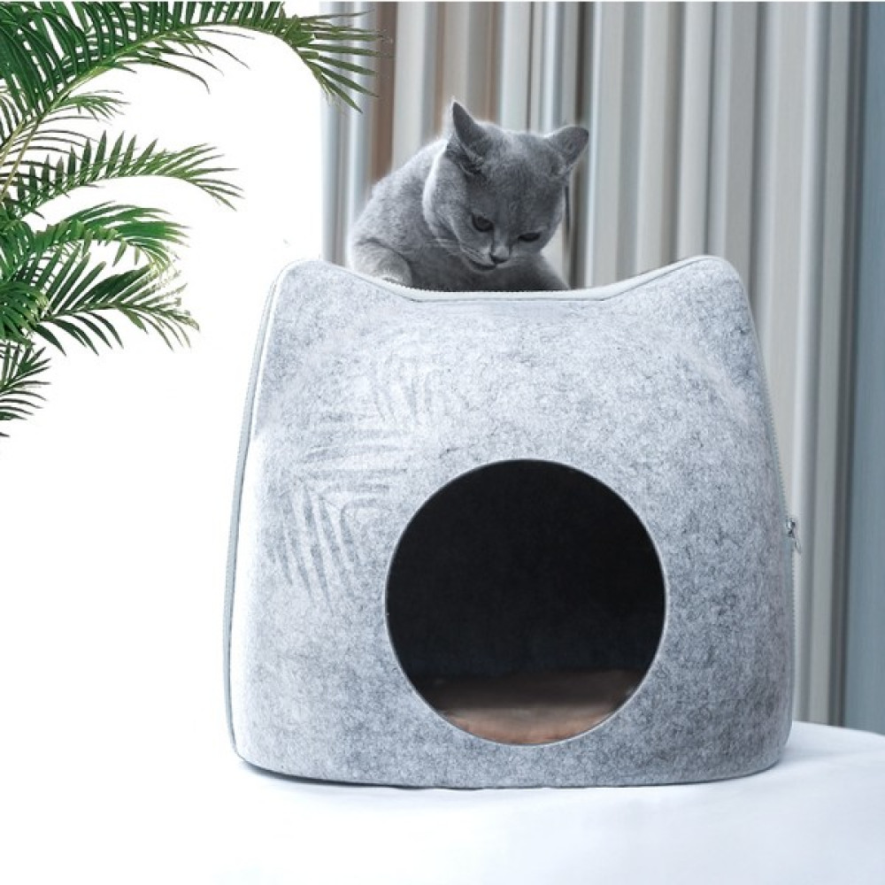 Pet Keçe Kedi Yuvası Yarı Kapalı Yaratıcı Kedi Şeklinde Kedi Yuvası Nefes Alabilen Kedi Yatağı Dört Mevsim Mevcut Evcil Hayvan Yuvası (Yurt Dışından) Evcil Hayvan Ürünleri Fiyatı
