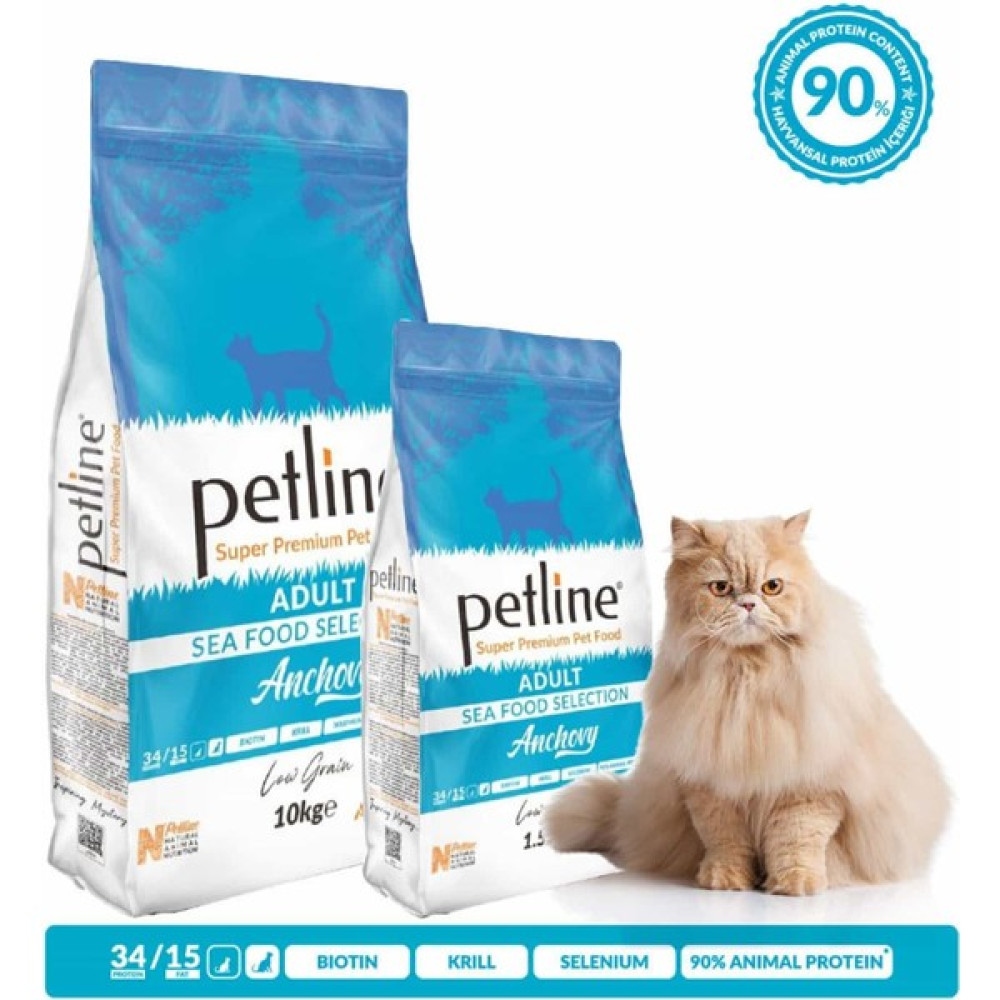 Pet Line Anchovy Hamsili Balıklı Deniz Mahsullü Yetişkin Kedi Maması 10 kg Evcil Hayvan Ürünleri Fiyatı