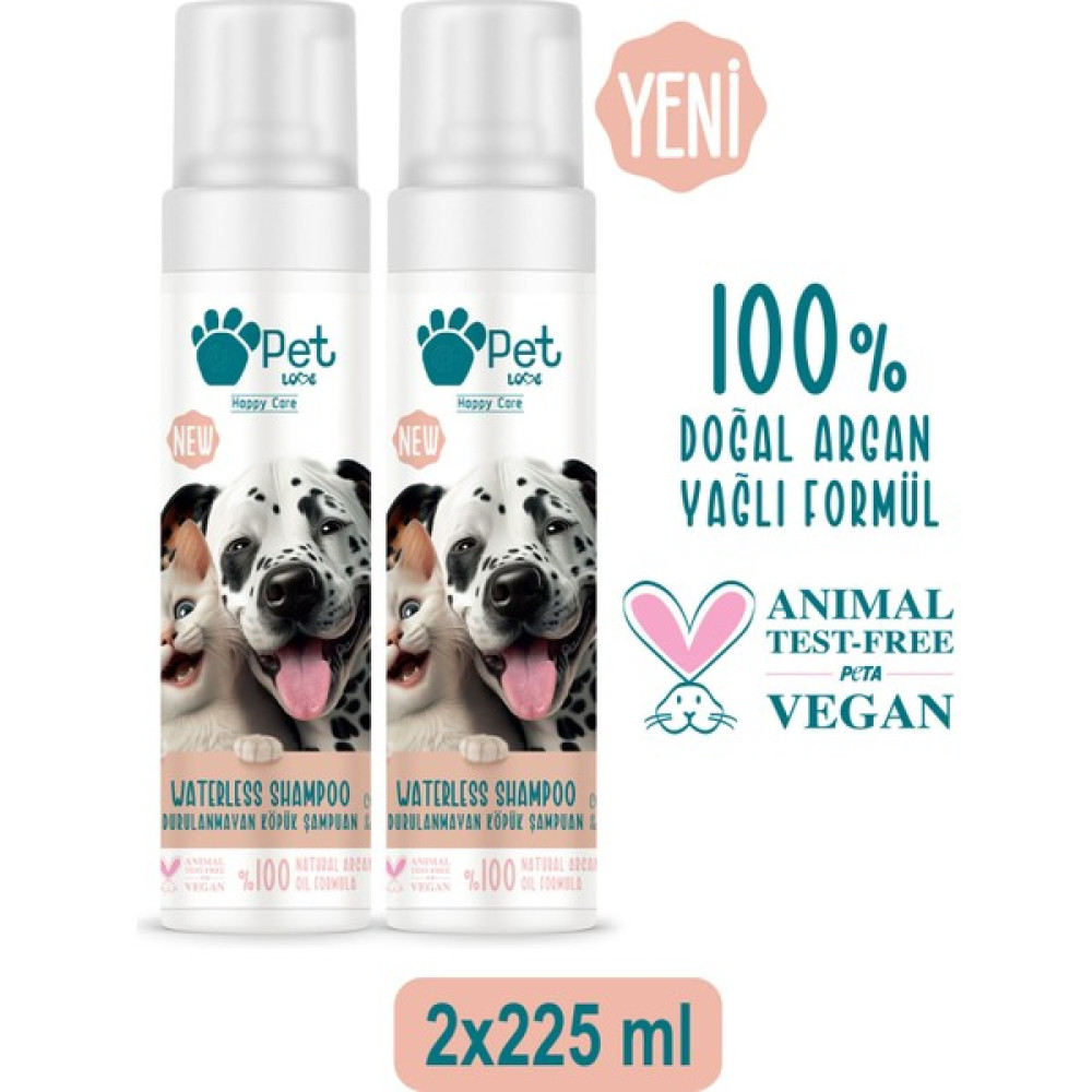 Pet Love Durulanmayan Köpük Şampuan Kurabiye & Vanilya 2X225 ml 100% Doğal Argan Yağlı Evcil Hayvan Ürünleri Fiyatı