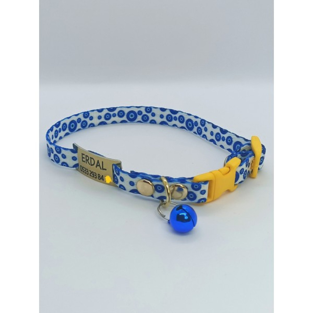 Pet Love Forever Nazar Boncuklu İsimli Kedi Tasması 19-32 cm M Evcil Hayvan Ürünleri Fiyatı