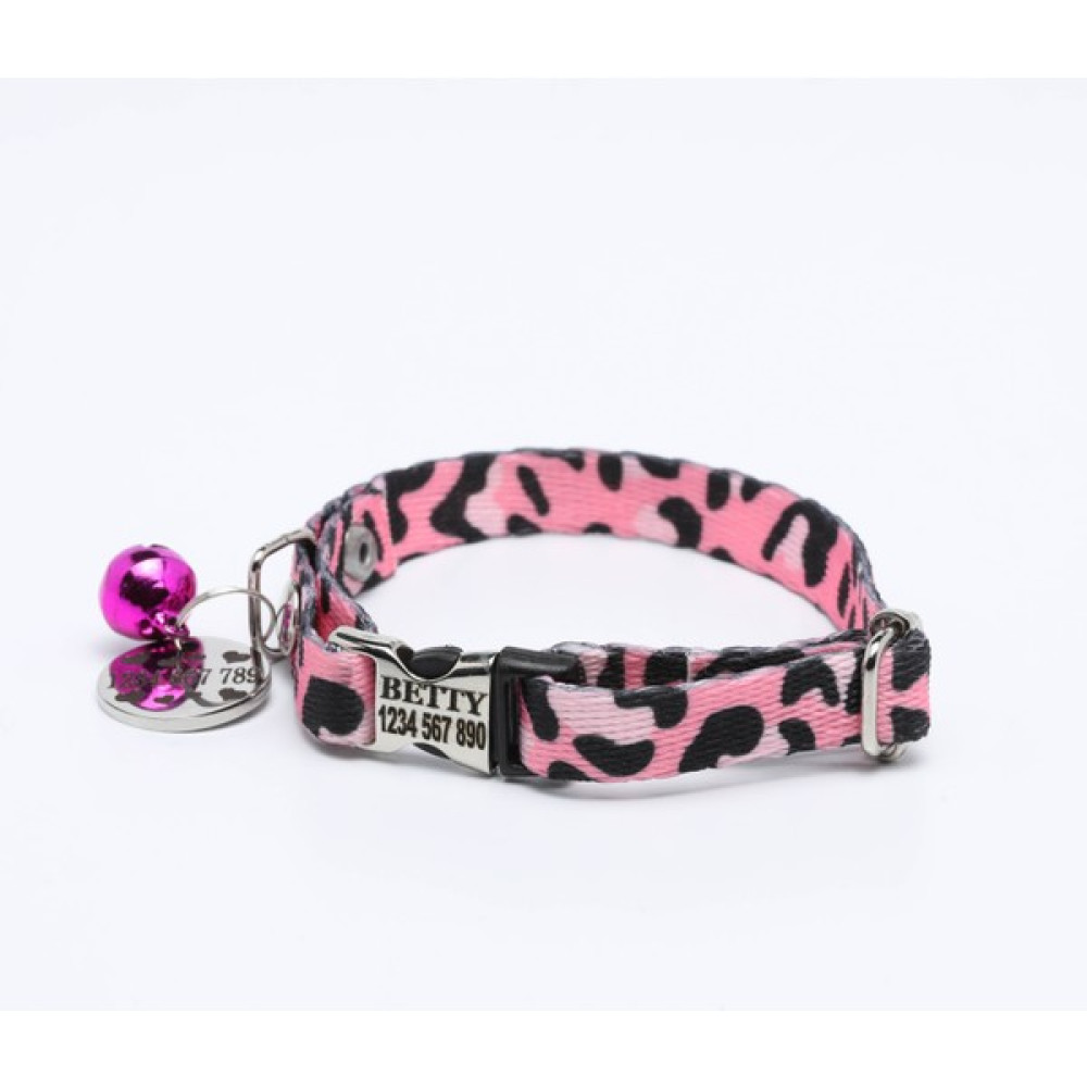 Pet Love Forever Pembe Leopar Desenli Isimli Kedi Tasması, Isimli Kedi Köpek Tasması ve Künyesi, Kedi Köpek Isimlik - S Evcil Hayvan Ürünleri Fiyatı