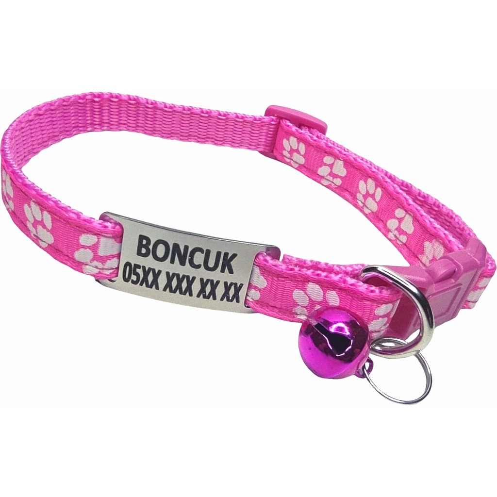 Pet Love Kedi Künyesi, Köpek Künyesi, Isimli Kedi Tasması, Isimli Köpek Tasması - Pembe - Min. 19 cm - Max. 32 cm Evcil Hayvan Ürünleri Fiyatı