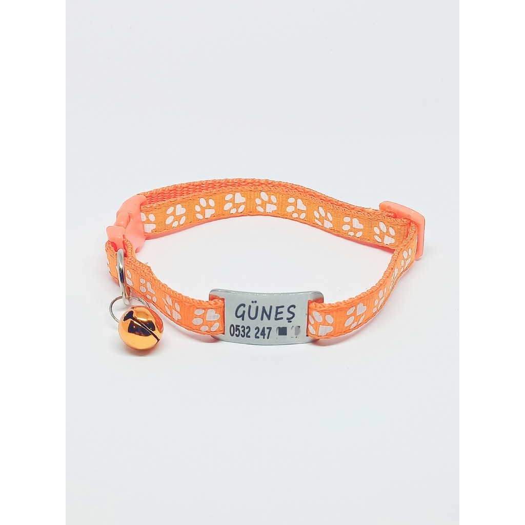 Pet Love Kedi Künyesi, Köpek Künyesi, Isimli Kedi Tasması, Isimli Köpek Tasması - Turuncu - Min. 19 cm - Max. 32 cm Evcil Hayvan Ürünleri Fiyatı
