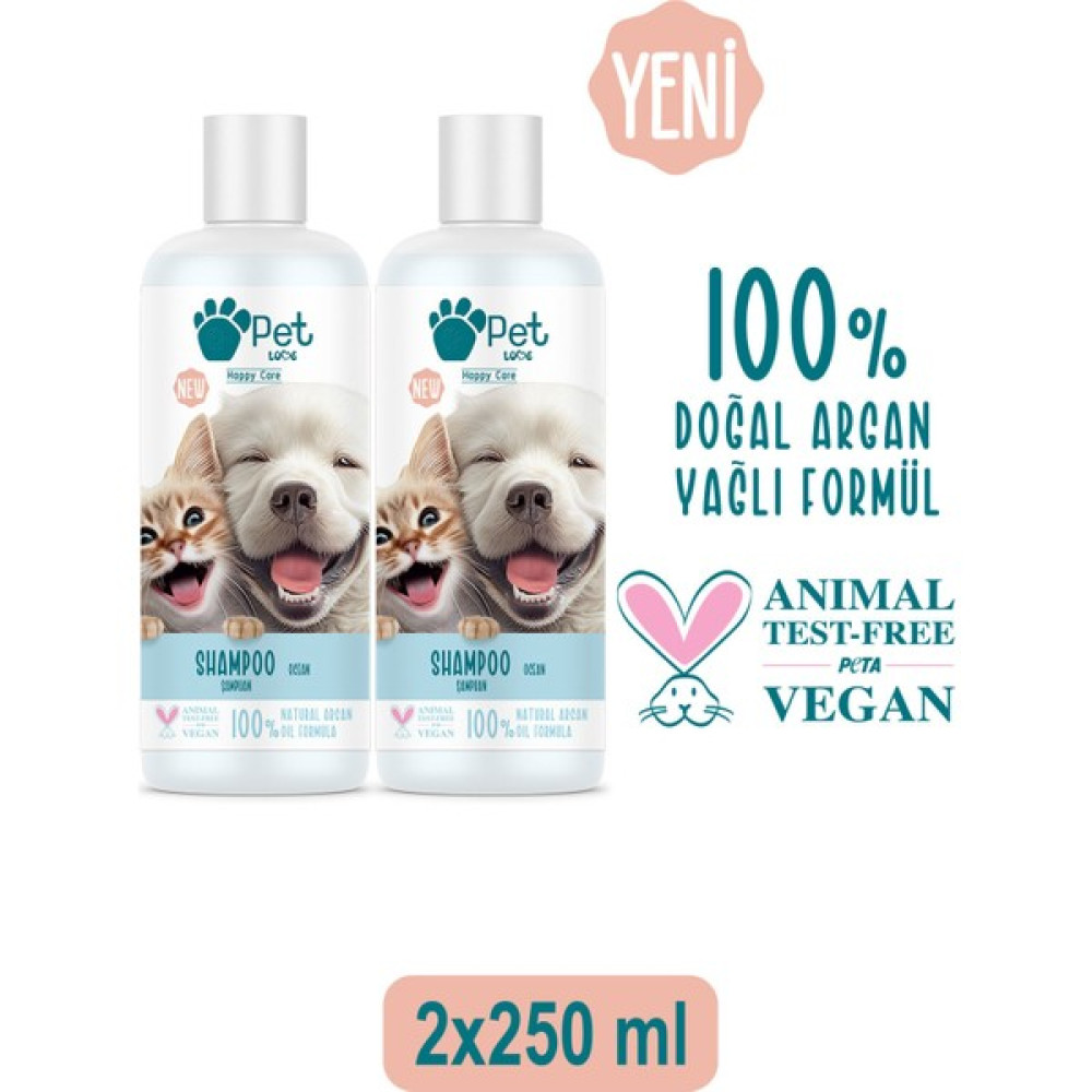 Pet Love Şampuan Okyanus 2X250 ml 100% Doğal Argan Yağlı Evcil Hayvan Ürünleri Fiyatı
