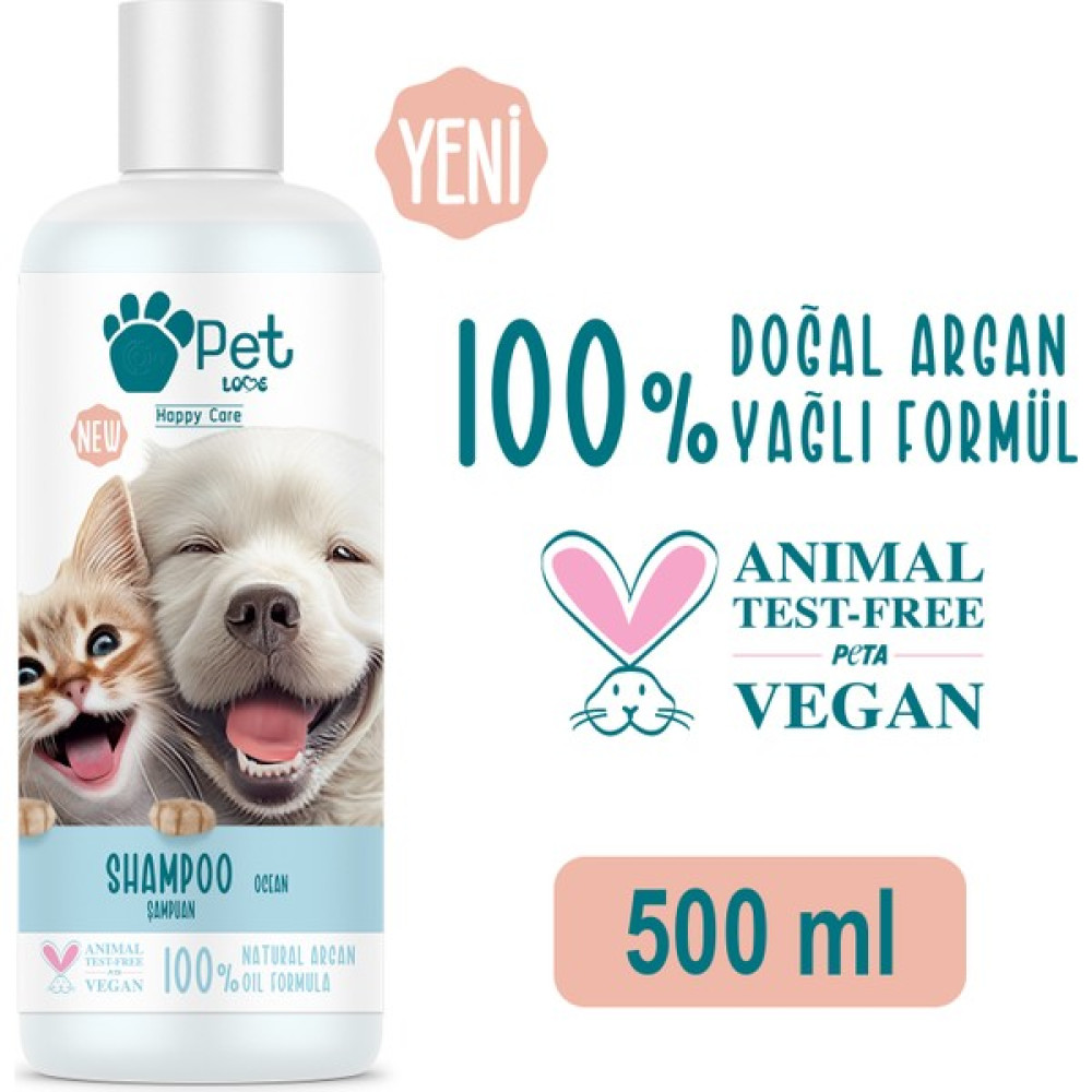 Pet Love Şampuan Okyanus 500 ml 100% Doğal Argan Yağlı Evcil Hayvan Ürünleri Fiyatı