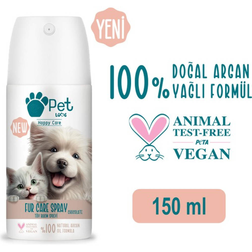 Pet Love Tüy Bakım Spreyi Çikolata 150 ml 100% Doğal Argan Yağlı Evcil Hayvan Ürünleri Fiyatı