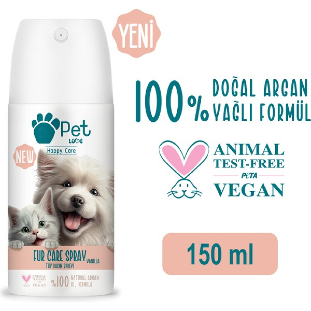 Pet Love Tüy Bakım Spreyi Vanilya 150 ml 100% Doğal Argan Yağlı Evcil Hayvan Ürünleri Fiyatı