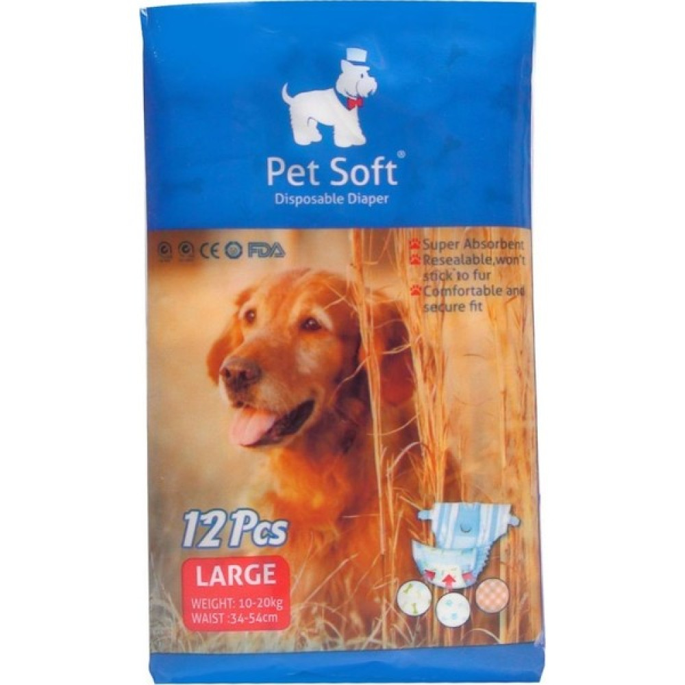 Pet Soft Köpek İçin Alt Tuvalet Bezi Large 34-54 cm 12' li Evcil Hayvan Ürünleri Fiyatı