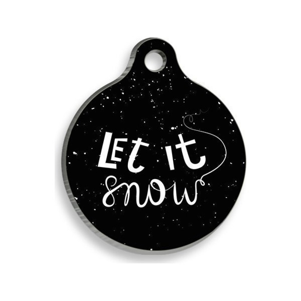 Pet Tag Art Christmas Serisi Let It Snow Yuvarlak Kedi ve Köpek Künyesi - M Evcil Hayvan Ürünleri Fiyatı