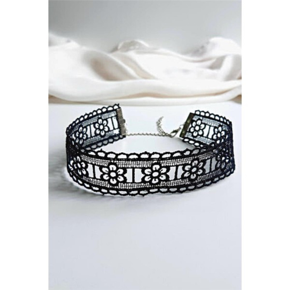 Petek Aksesuar Gotik Siyah Dantel Güpür Choker Kolye Bijuteri Kolye Fiyatı