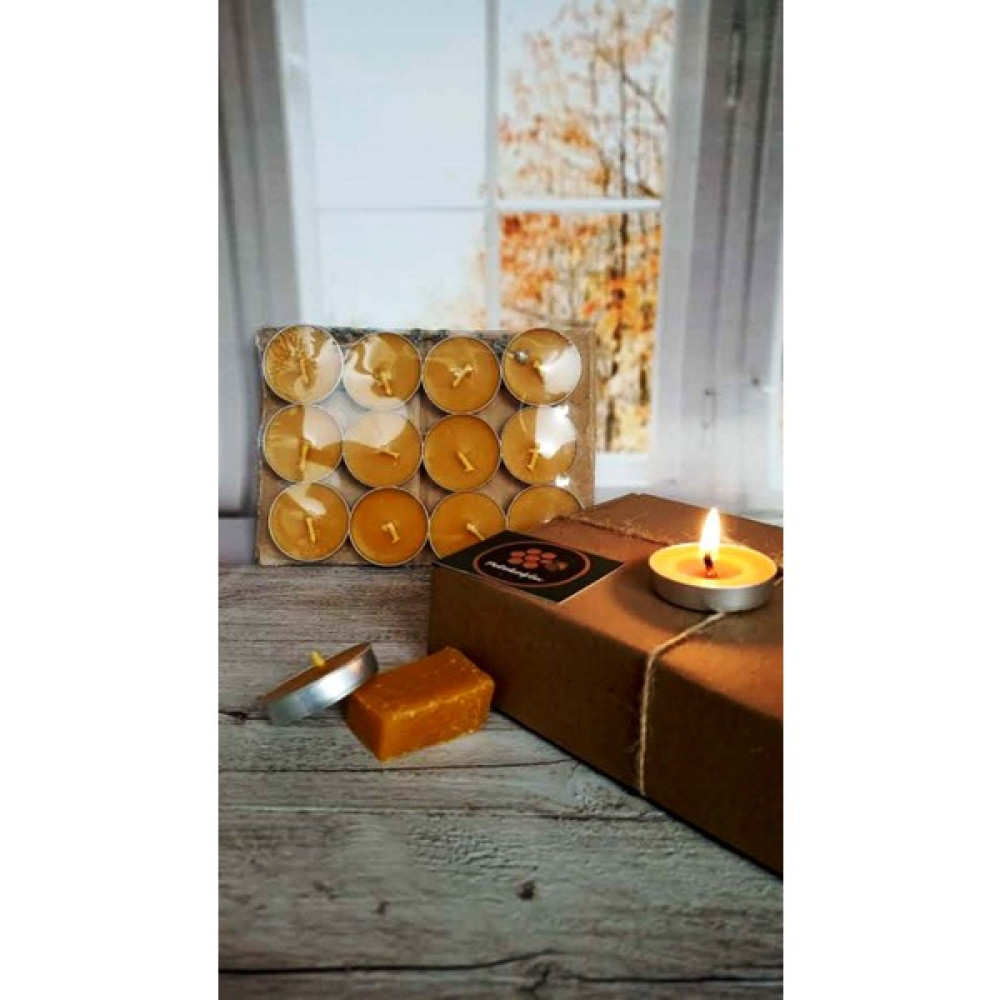 Petekoğlu (12 Adet ) Ekonomik Boy Tealight Doğal Petek Balmumu Mum Beeswax Candle Bal Mumu Mum (8gr) - 1 Adet Dekoratif Mum Fiyatı