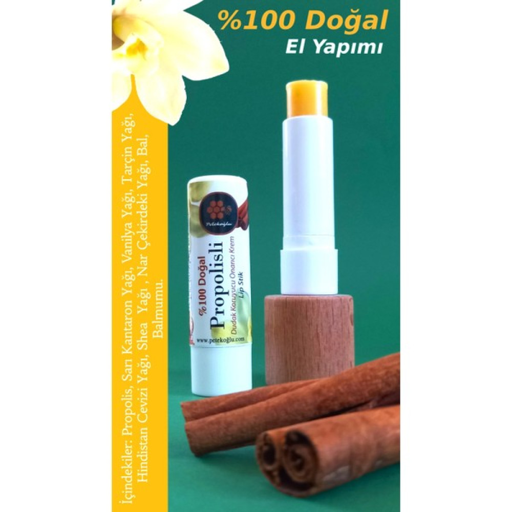 Petekoğlu (2 Adet ) Dudak Kremi Propolis Bal Tarçın Sarı Kantaron Vanilya Shea Hindistan Cevizi Nar Çekirdeği Dudak Bakımı / Koruyucu Fiyatı