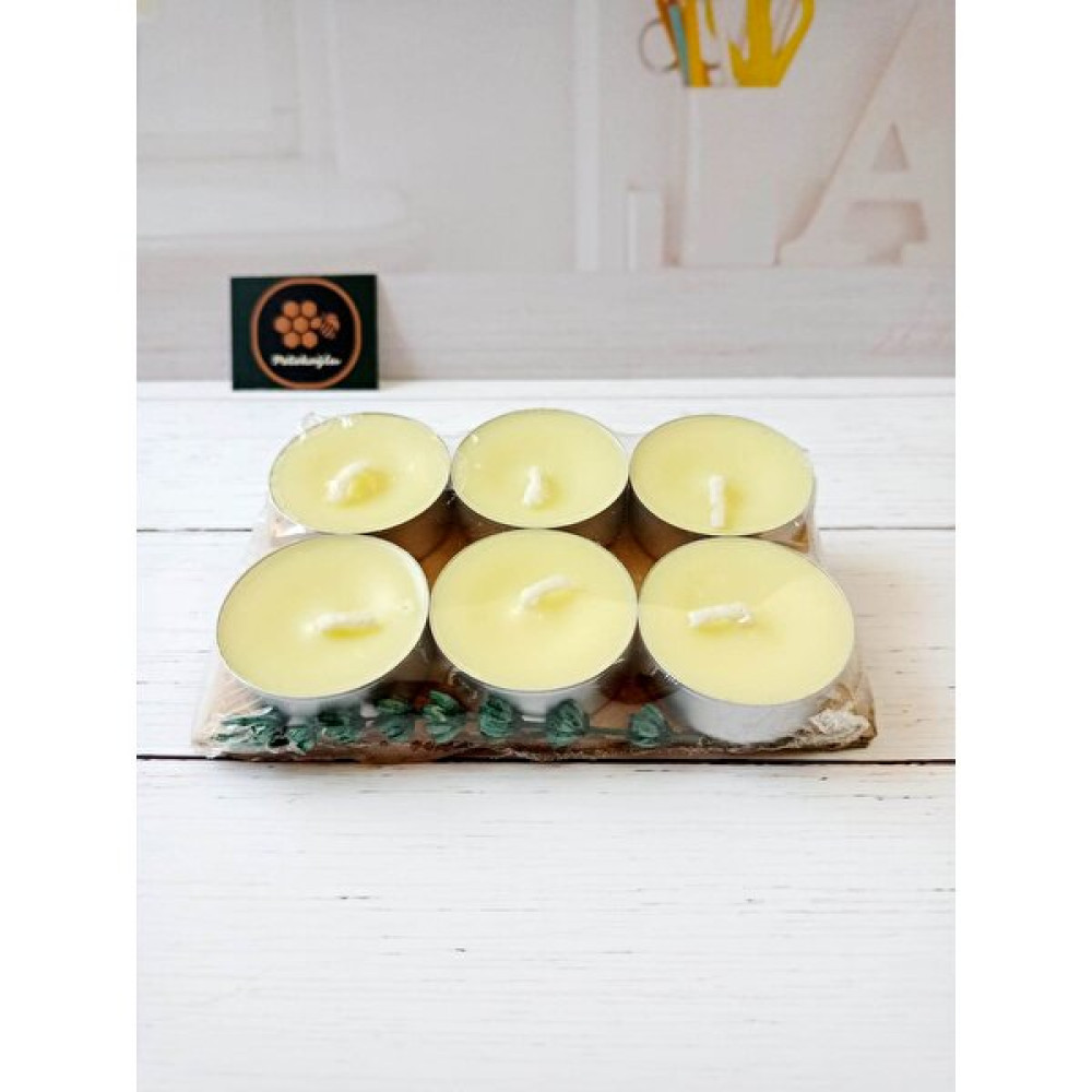 Petekoğlu (6 Adet Tealight Doğal Soya Mumu Soyawax Tealight - Antik Beyaz - 1 Adet Dekoratif Mum Fiyatı
