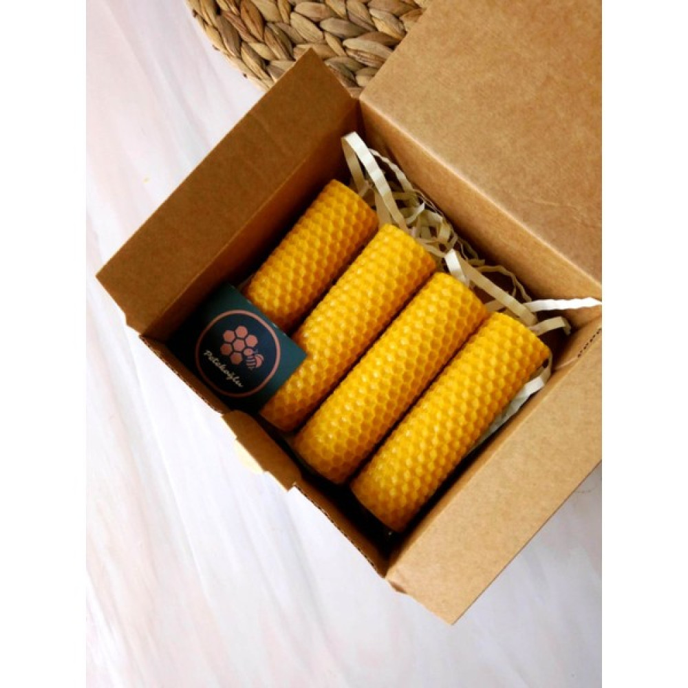 Petekoğlu Balmumu Mum 3CMX10CM (4 Adet ) Doğal Petek Bal Mumu Mum Beeswax - Sarı - 1 Adet Dekoratif Mum Fiyatı