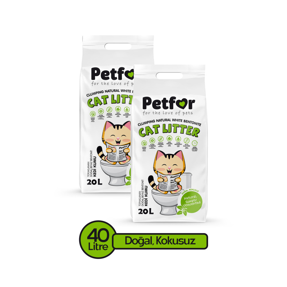 Petfor 20 LT Natural Kedi Kumu 2 Adet Evcil Hayvan Ürünleri Fiyatı