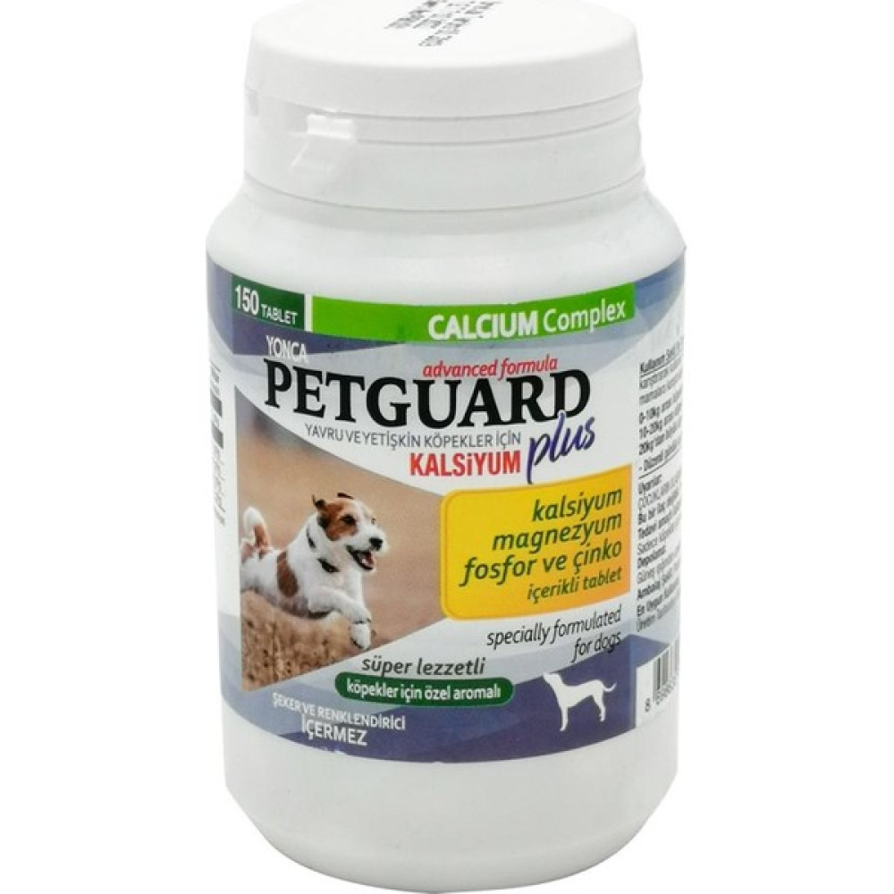 Petguard Köpek Kalsiyum Plus 150 Tablet Yavru ve Yetişkin Petguard - 10 Adet - Beyaz Evcil Hayvan Ürünleri Fiyatı