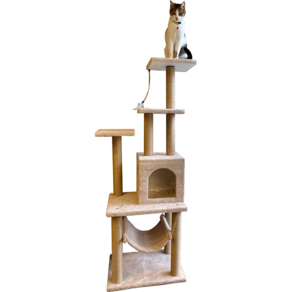 Pethomealpi Kedi Tırmalama Evi Çok Katlı 140 cm Bej Evcil Hayvan Ürünleri Fiyatı