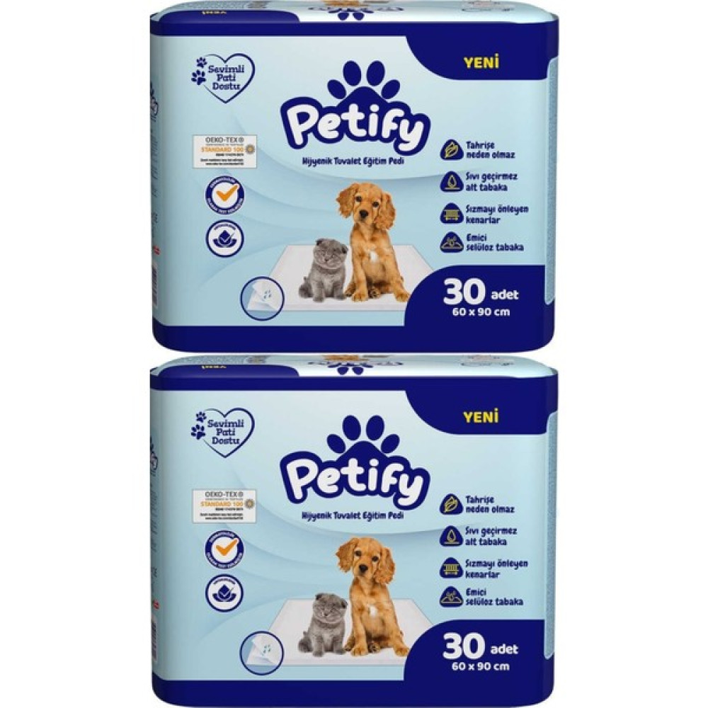 Petify Evcil Hayvan Tuvalet Eğitim Pedi 60*90CM 60 Adet (2pk*30) Evcil Hayvan Ürünleri Fiyatı