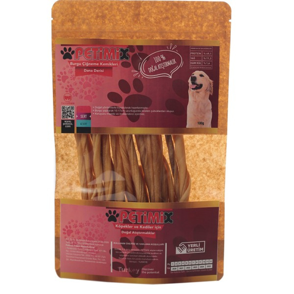 Petimix Burgu Deri 100g Çiğneme Kemikleri Köpek Ödülü Evcil Hayvan Ürünleri Fiyatı