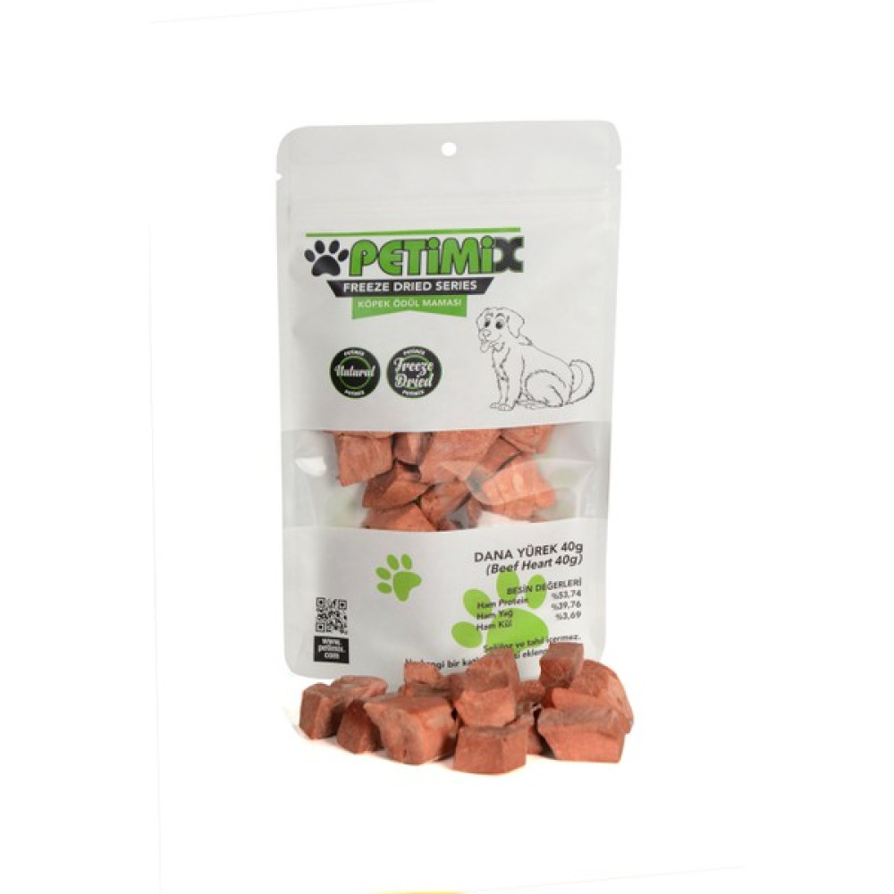 Petimix Freeze Dry Dana Yürek 40 gr Barf Köpek Ödül Maması Evcil Hayvan Ürünleri Fiyatı