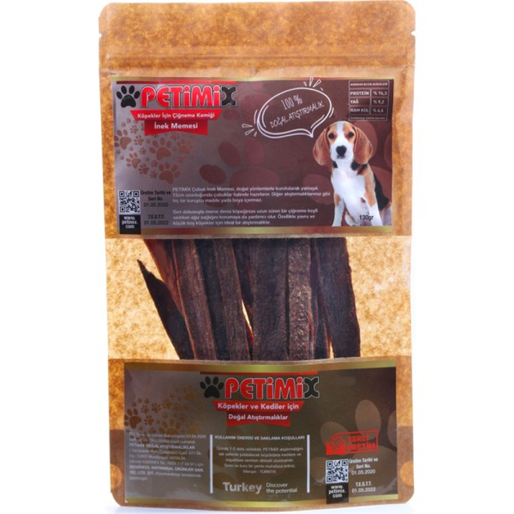 Petimix İnek Memesi Çubukları 130g Çiğneme Çubukları Köpek Ödülü Evcil Hayvan Ürünleri Fiyatı