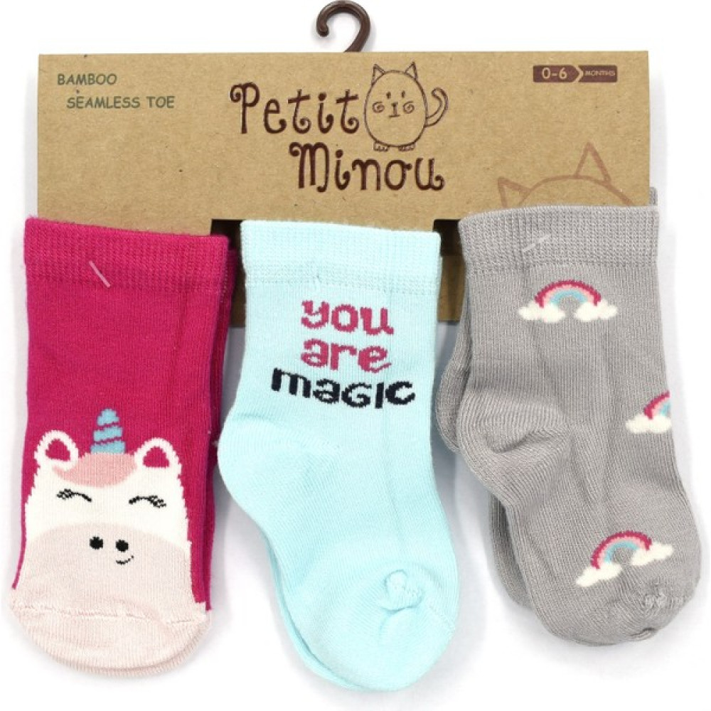 Petit Minou 3'lü Abs Unicorn Bebek Çorabı 2170 Bebek Çorabı Fiyatı