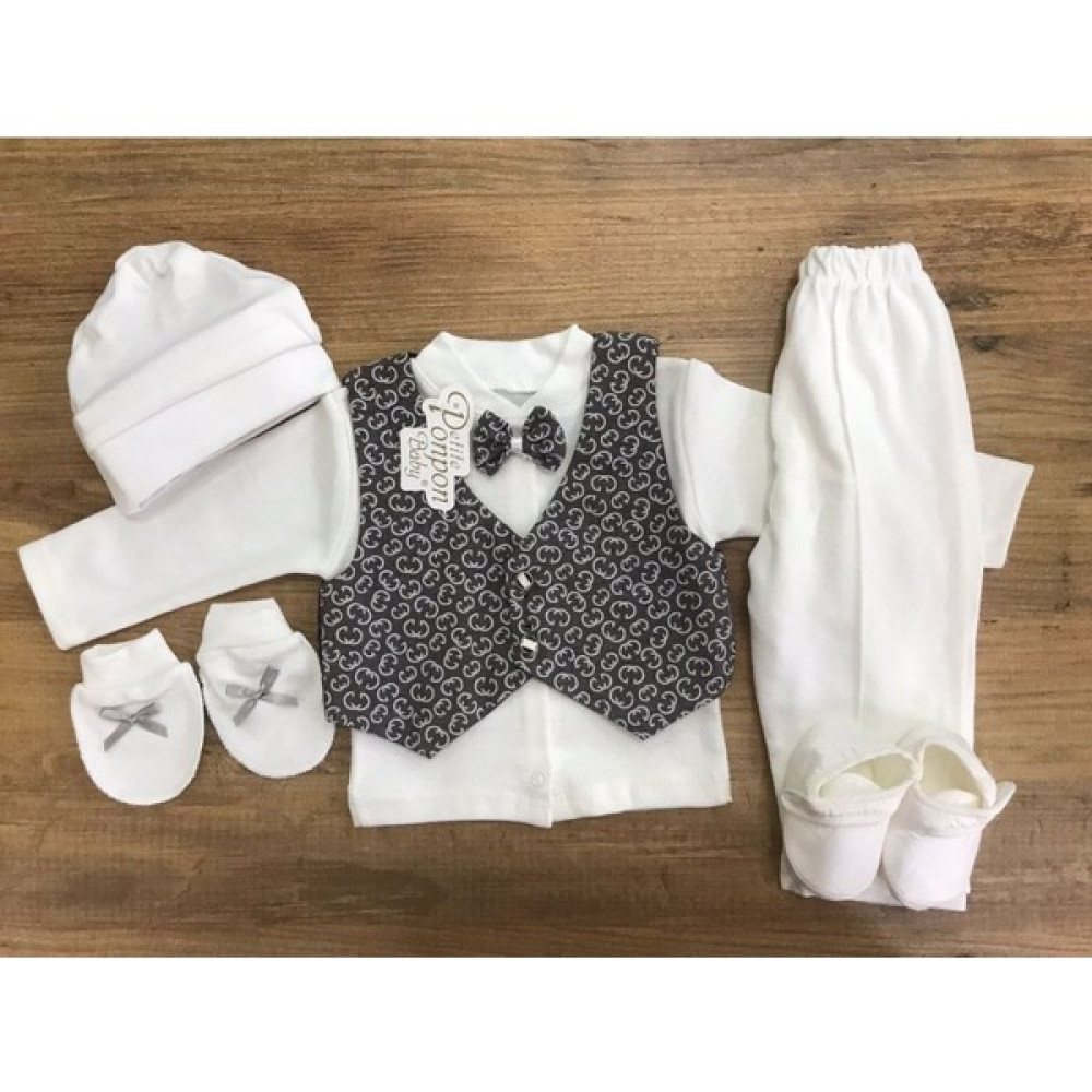 Petite Ponpon Baby Classic Erkek 5'li Mevlüt Takımı Kutulu Bebek Elbisesi Fiyatı