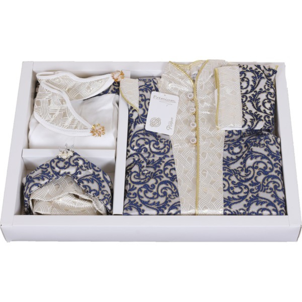 Petite Ponpon Baby Premium Mevlüt Takımı Mavi - 6 - 9 Ay - Mavi - Beyaz Bebek Giyim-Tekstil Fiyatı